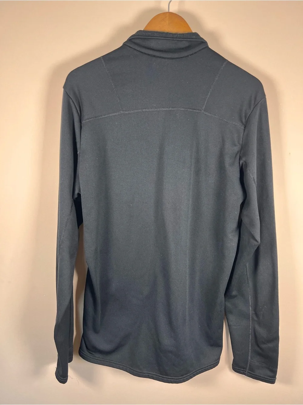 VTG Patagonia R1 Polartec Power Dry Black Quarter Zip Fleece Pullover Men L READ